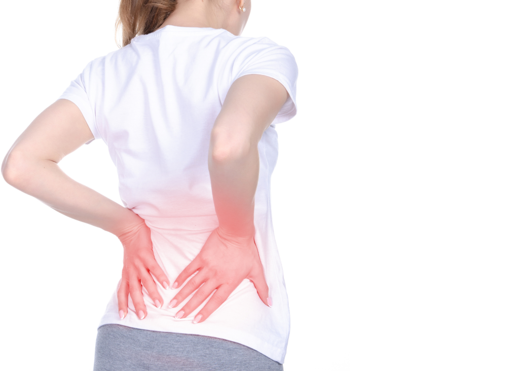 Frau mit Rückenschmerzen